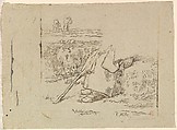 Seated Shepherdess with a Staff, Jean-Baptiste Millet (French, 1831–1906), woodcuts on laid and wove paper