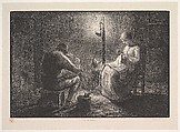 Night, from "Four Times of the Day", Jean-François Millet  French, Wood engraving on chine collé