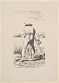 The Wheat Reaper, Jean-François Millet  French, Woodcut on chine collé; proof