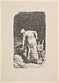 Woman Cutting Wheat, Jean-François Millet  French, Woodcut on chine collé