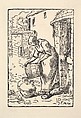 Woman Emptying a Bucket, Jean-François Millet  French, Woodcut on laid paper; only state