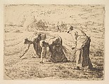 The Gleaners, Jean-François Millet French, Etching printed in brown/black ink on laid paper; second state of two