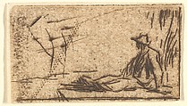 Peasant Seated on the Ground, Jean-François Millet French, Etching on laid paper
