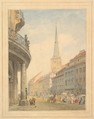 View of Berlin with the Ephraim Palais at Left, Eduard Gaertner  German, Watercolor