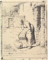 A Woman Emptying a Bucket, Jean-François Millet  French, Heliogravure on wove paper; Le Garrec edition of 1921