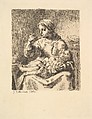 Cooling the Porridge, Jean-François Millet (French, Gruchy 1814–1875 Barbizon), Etching on laid paper; third state of five