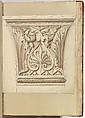 Capital of a Column with Anthemion, Alfred Henry Forrester [Alfred Crowquill]  British, Pen and ink, brush and wash