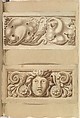 Two Carved Stone Ornamental Panels, Alfred Henry Forrester [Alfred Crowquill]  British, Pen and ink, brush and wash