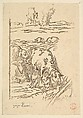Seated Shepherdess with a Staff, Jean-Baptiste Millet (French, 1831–1906), woodcuts on laid and wove paper