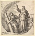 Fortitude and Justice, Battista Franco  Italian, Etching