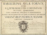 Barberinae aulae fornix, Anonymous, Italian, 17th century Italian, Engraving
