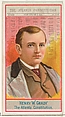 Henry W. Grady, The Atlanta Constitution, from the American Editors series (N1) for Allen & Ginter Cigarettes Brands, Allen & Ginter  American, Commercial color lithograph