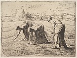 The Gleaners, Jean-François Millet French, Etching on chine collé; first state of two