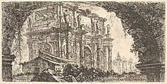 Plate 9: Arch of Constantine in Rome (Arco di Costantino in Roma), from "Antichità Romane de' Tempi della Repubblica, e de' primi Imperatori", Giovanni Battista Piranesi  Italian, Etching