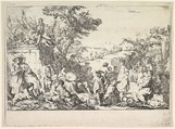 The Village Festival (Fête de village dans la campagne romaine), Jean-Baptiste Marie Pierre (French, Paris 1714–1789 Paris), Etching; proof state