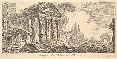 Plate 21: Temple of Pola in Istria (Tempio di Pola in Istria), from "Alcune Vedute di Archi Trionfali ed altri monumenti inalzati da Romani parte di quali se veggono in Roma e parte per l'Italia" (Some Views of Triumphal Arches and other monuments erected by the Romans, some of which are in Rome and some elsewhere in Italy), Giovanni Battista Piranesi  Italian, Etching