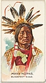 Many Horns, Blackfeet Sioux, from the American Indian Chiefs series (N2) for Allen & Ginter Cigarettes Brands, Allen & Ginter  American, Commercial color lithograph