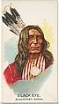 Black Eye, Blackfeet Sioux, from the American Indian Chiefs series (N2) for Allen & Ginter Cigarettes Brands, Allen & Ginter  American, Commercial color lithograph