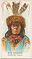 Big Razor, Blackfeet Sioux, from the American Indian Chiefs series (N2) for Allen & Ginter Cigarettes Brands, Allen & Ginter  American, Commercial color lithograph