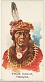 True Eagle, Missouria, from the American Indian Chiefs series (N2) for Allen & Ginter Cigarettes Brands, Allen & Ginter American, Commercial color lithograph