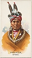 Arkikita, Otoes, from the American Indian Chiefs series (N2) for Allen & Ginter Cigarettes Brands, Allen & Ginter  American, Commercial color lithograph