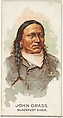 John Grass, Blackfeet Sioux, from the American Indian Chiefs series (N2) for Allen & Ginter Cigarettes Brands, Allen & Ginter  American, Commercial color lithograph