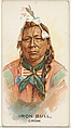 Iron Bull, Crow, from the American Indian Chiefs series (N2) for Allen & Ginter Cigarettes Brands, Allen & Ginter  American, Commercial color lithograph