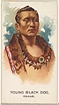 Young Black Dog, Osage, from the American Indian Chiefs series (N2) for Allen & Ginter Cigarettes Brands, Allen & Ginter  American, Commercial color lithograph