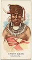 Great Bear, Delaware, from the American Indian Chiefs series (N2) for Allen & Ginter Cigarettes Brands, Allen & Ginter  American, Commercial color lithograph