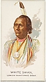 White Swan, Lower Yanktonas Sioux, from the American Indian Chiefs series (N2) for Allen & Ginter Cigarettes Brands, Allen & Ginter American, Commercial color lithograph