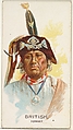 British, Ioway, from the American Indian Chiefs series (N2) for Allen & Ginter Cigarettes Brands, Allen & Ginter American, Commercial color lithograph