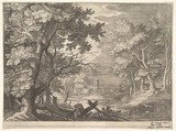 Woodland scene with marshy banks, from "Six Landscapes in Tyrol", Roelandt Savery  Flemish, Engraving