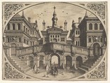 Plate from "Scenographiae...", Johannes van Doetecum I  Netherlandish, Etching