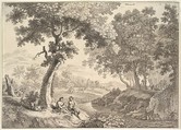 Satyrs in a Landscape, Anonymous, Etching