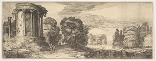 The Temple of the Sibyl at Tivoli, from "Landscapes and Ruins", Jan van de Velde II Dutch, Etching