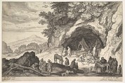 Mountainous Landscape with a Group of Gypsies, Aegidius Sadeler II  Netherlandish, Engraving