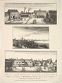 Two Views of Arundel House and London and the Thames as seen from the roof of Arundel House in 1646, Richard Sayer British, Etching