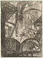 The Smoking Fire, from "Carceri d'invenzione" (Imaginary Prisons), Giovanni Battista Piranesi  Italian, Etching, engraving, sulphur tint or open bite, burnishing; first state of seven (Robison)