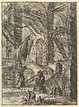 The Staircase with Trophies, from "Carceri d'invenzione" (Imaginary Prisons), Giovanni Battista Piranesi  Italian, Etching, engraving; first state of six (Robison)