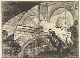 The Arch with a Shell Ornament, from "Carceri d'invenzione" (Imaginary Prisons), Giovanni Battista Piranesi  Italian, Etching, engraving, scratching, sulphur tint or open bite, drypoint; first state of seven (Robison)