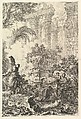 Frontispiece, with Statue of Minerva, from "Vedute di Roma", Giovanni Battista Piranesi  Italian, Etching