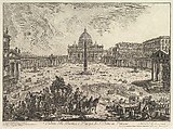 View of St. Peter's Basilica and Piazza in the Vatican, from Vedute di Roma (Roman Views), Giovanni Battista Piranesi  Italian, Etching; fourth state of seven (Hind)