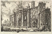 View of the Façade of the Basilica of S. Croce in Gerusalemme [the Holy Cross in Jerusalem], from Vedute di Roma (Roman Views), Giovanni Battista Piranesi  Italian, Etching; first state of six (Hind)