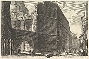 Veduta degli avanzi del Foro di Nerva, l'arcade et la muraille (The Forum of Augustus [erroneously called the Forum of Nerva]), Giovanni Battista Piranesi  Italian, etching
