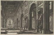 St. Giovanni in Laterano, Interior, from "Vedute di Roma" (Views of Rome), Giovanni Battista Piranesi  Italian, Etching