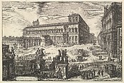 View of the Piazza di monte Cavallo, from Vedute di Roma (Roman Views), Giovanni Battista Piranesi  Italian, Etching; first state of four (Hind)