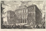 View of the palace of the illustrious Barberini family on the Quirinal Hill, designed by Cavaliere Bernini, from Vedute di Roma (Roman Views), Giovanni Battista Piranesi Italian, Etching; first state of five (Hind)