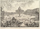 View of St. Peter's Basilica and Piazza in the Vatican, from "Vedute di Roma" (Roman Views), Giovanni Battista Piranesi  Italian, Etching; first state of seven (Hind)