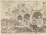The Basilica of Constantine (Veduta degli avanzi della Casa aurea di Nerone, detti volgarmente il Tempio della Pace), from "Vedute di Roma", Giovanni Battista Piranesi  Italian, Etching