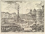 The Piazza della Rotonda, with the Pantheon and Obelisk (Veduta della Piazza della Rotonda), from "Vedute di Roma", Giovanni Battista Piranesi  Italian, Etching